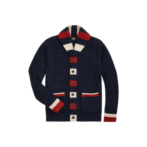 Polo Ralph Lauren Striped-Trim Cotton-Wool Cardigan