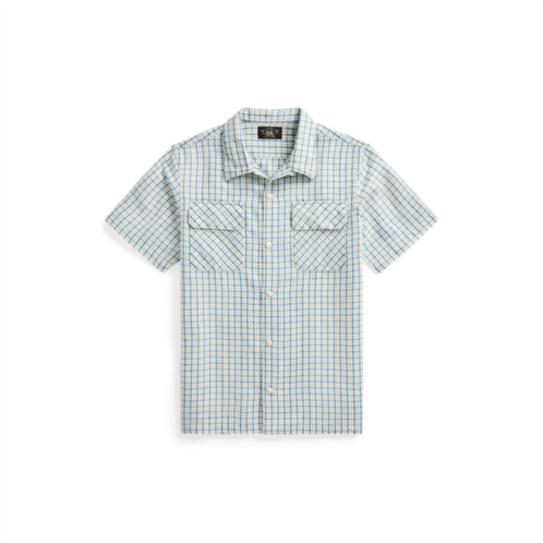 Polo Ralph Lauren Checked Cotton-Linen Camp Shirt