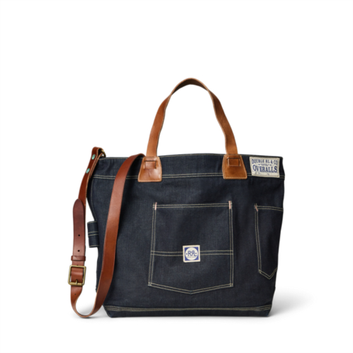 Polo Ralph Lauren Leather-Trim Indigo Denim Tote