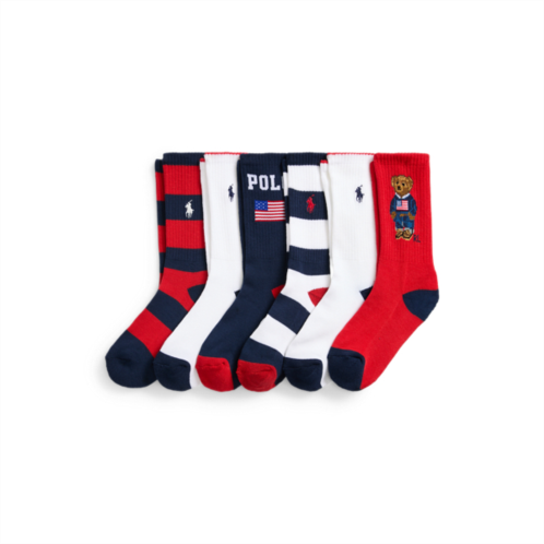 Polo Ralph Lauren Americana Polo Bear Crew Sock 6-Pack