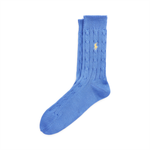 Polo Ralph Lauren Cable-Knit Cotton-Blend Crew Socks