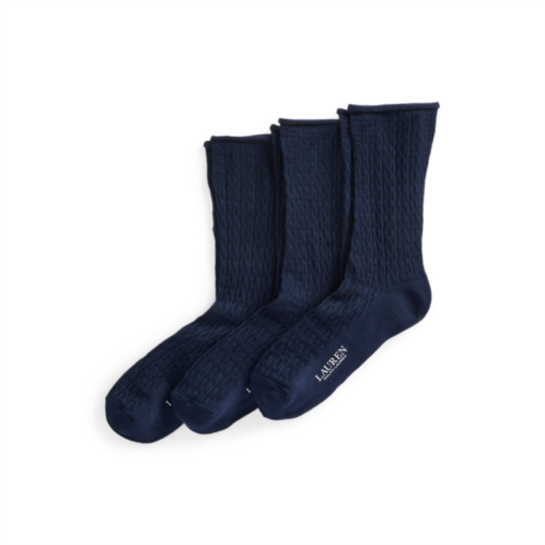 Polo Ralph Lauren Cable-Knit Roll-Top Sock 3-Pack