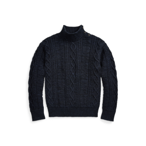 Polo Ralph Lauren Aran-Knit Cotton Mockneck Sweater