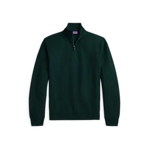Polo Ralph Lauren Pique-Knit Wool Quarter-Zip Sweater