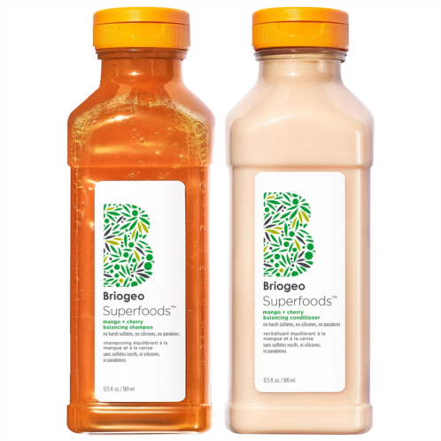 Briogeo Superfoods Mango Cherry Balancing Shampoo Conditioner Duo for Oil Control