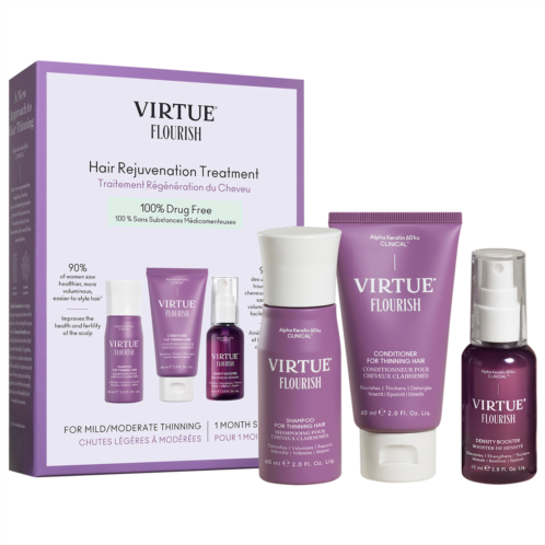 Virtue Flourish Hair Rejuvenation Treatment Set for Thinning Hair
