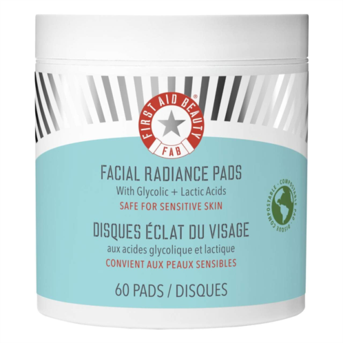 First Aid Beauty Facial Radiance Pads with Glycolic Lactic Acids Exfoliating Pads with AHA