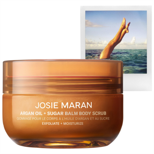 Josie Maran Always Nude (Unscented) - Argan Oil Sugar Balm Refillable Exfoliating Body Scrub Jar