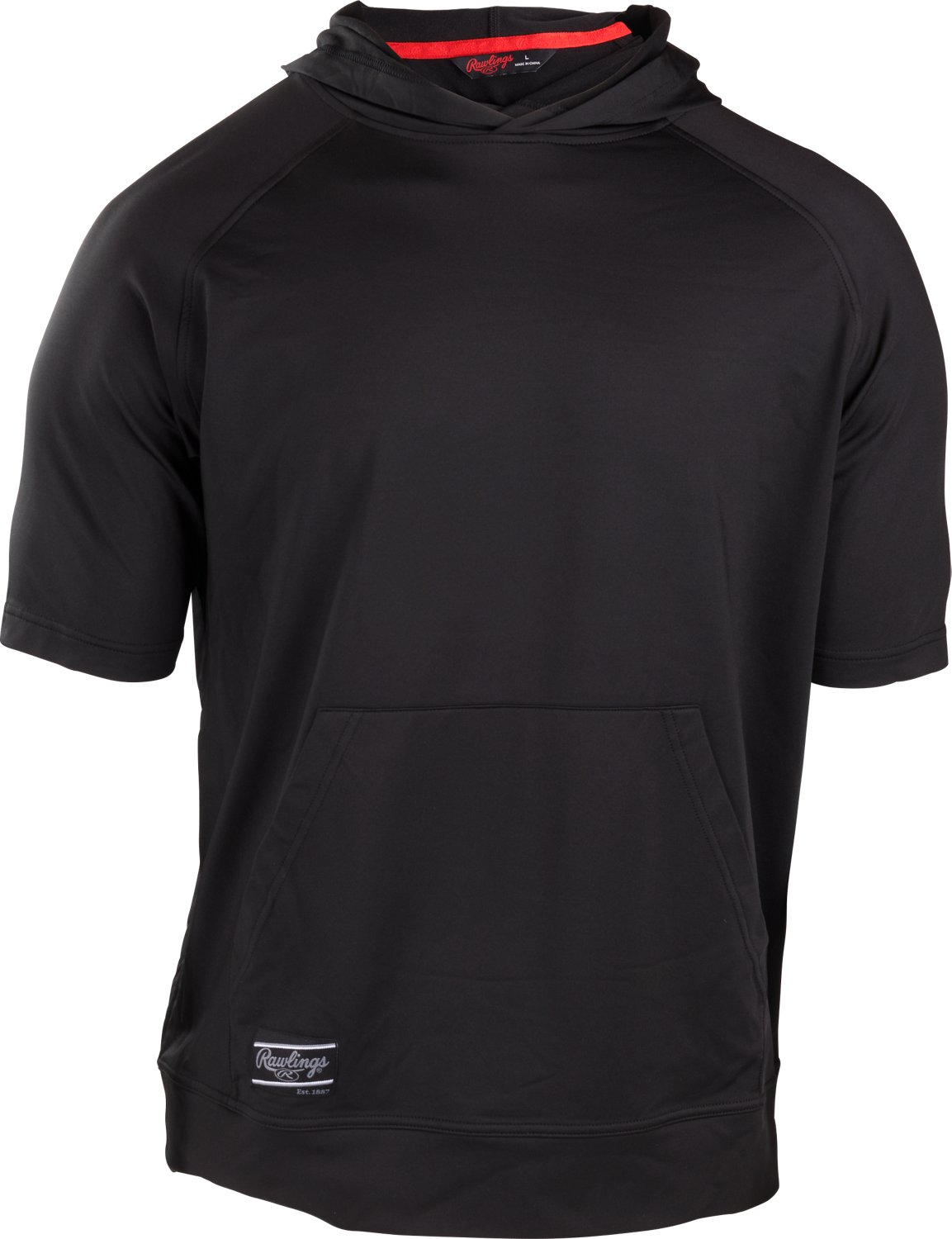 Rawlings Mens Hooded Short Sleeve Baseball Sweatshirt