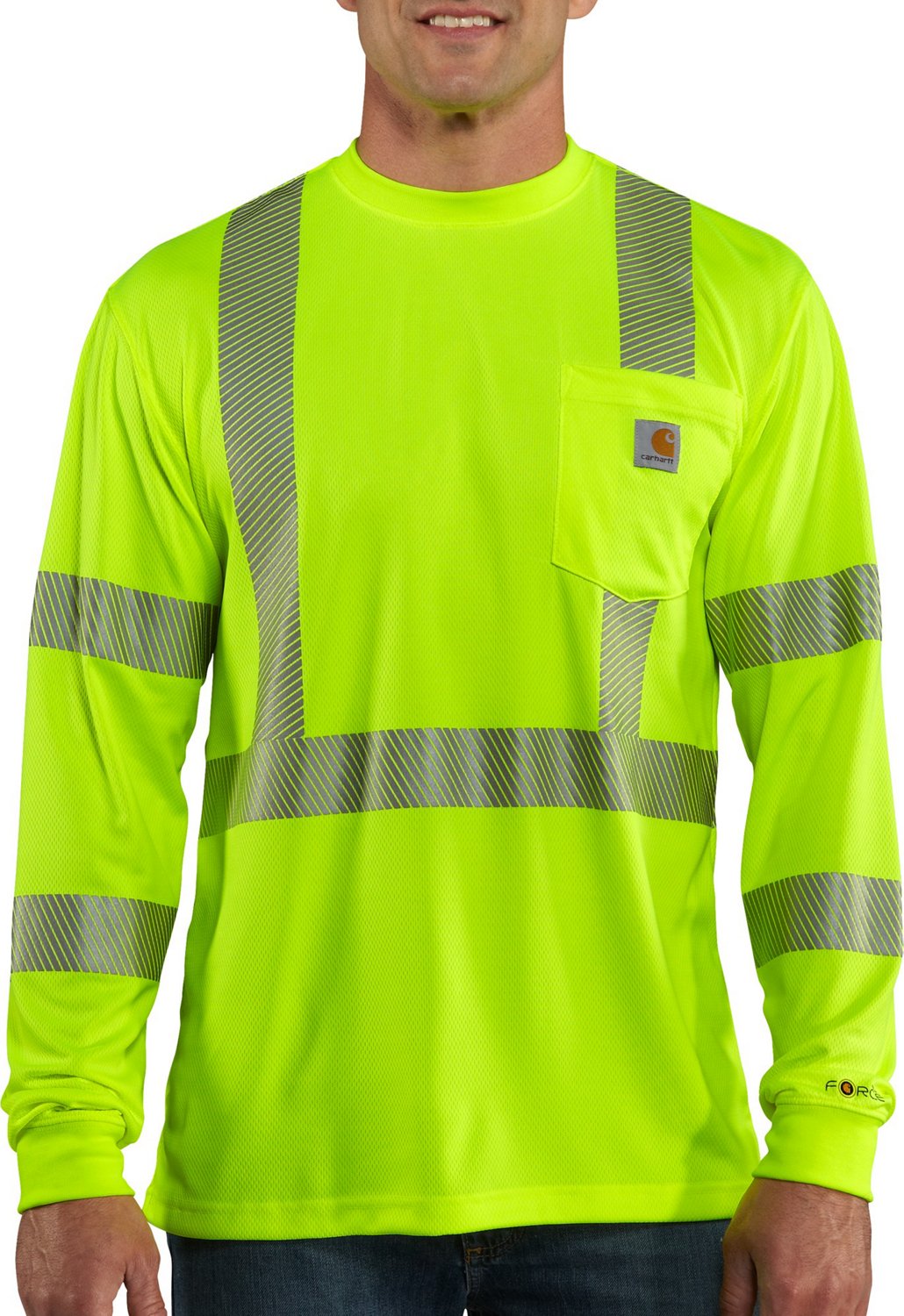 Carhartt Mens Force High-Visibility Long-Sleeve Class 3 T-shirt