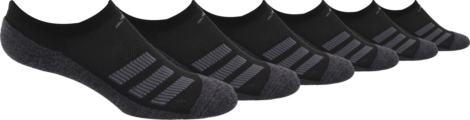 adidas Youth Cushioned Angle Stripe No Show Socks 6 Pack