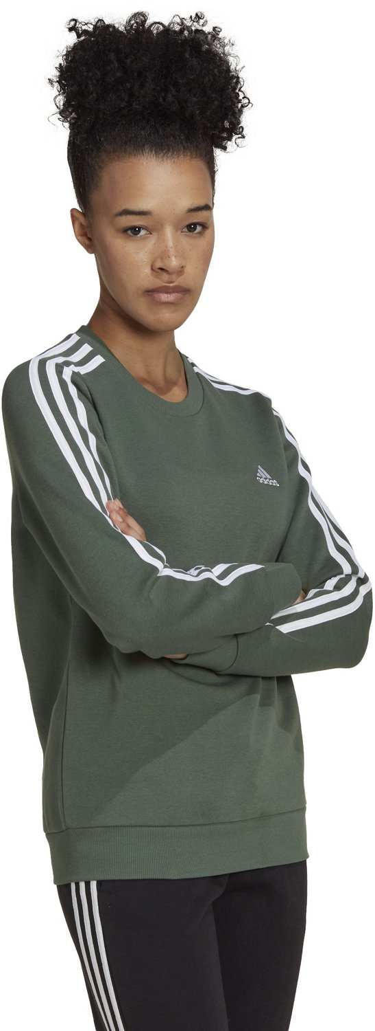 adidas Womens Essentials 3-Stripe Fleece Sweatshirt