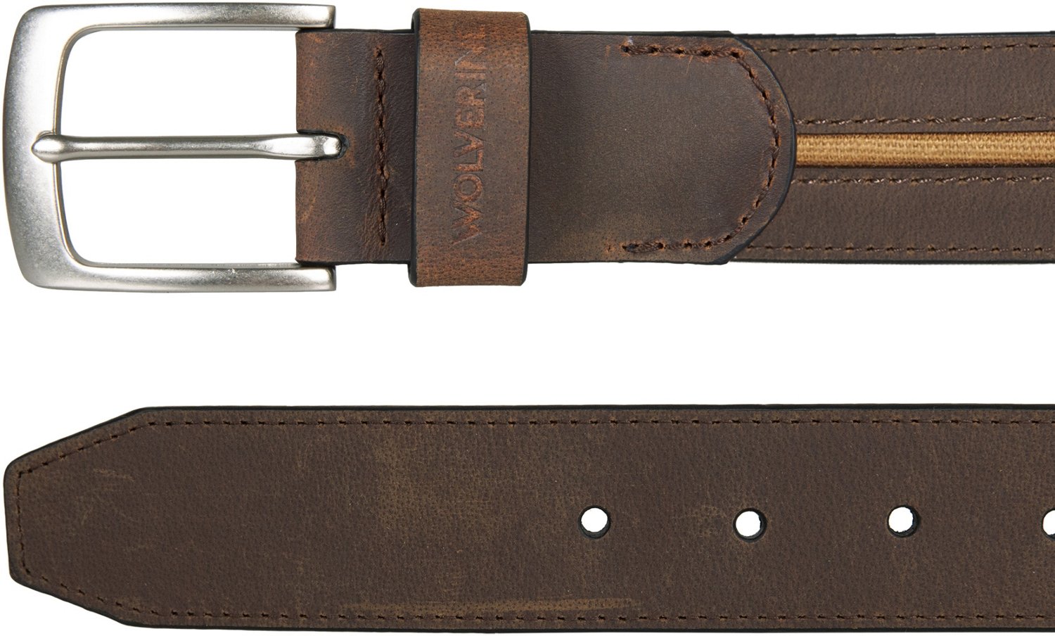 Wolverine Mens Canvas and Leather Belt