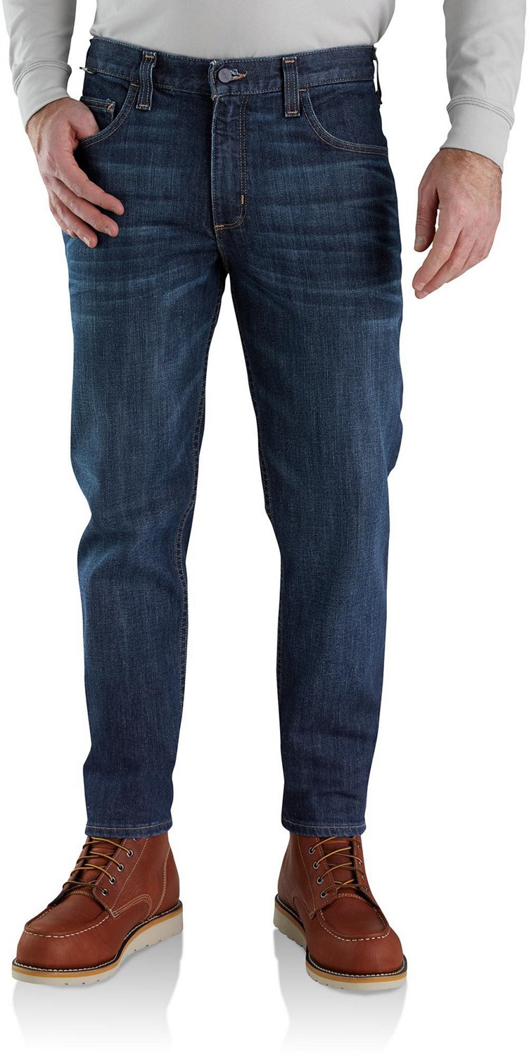 Carhartt Mens Flame Resistant Rugged Flex 5 Pocket Tapered Jeans