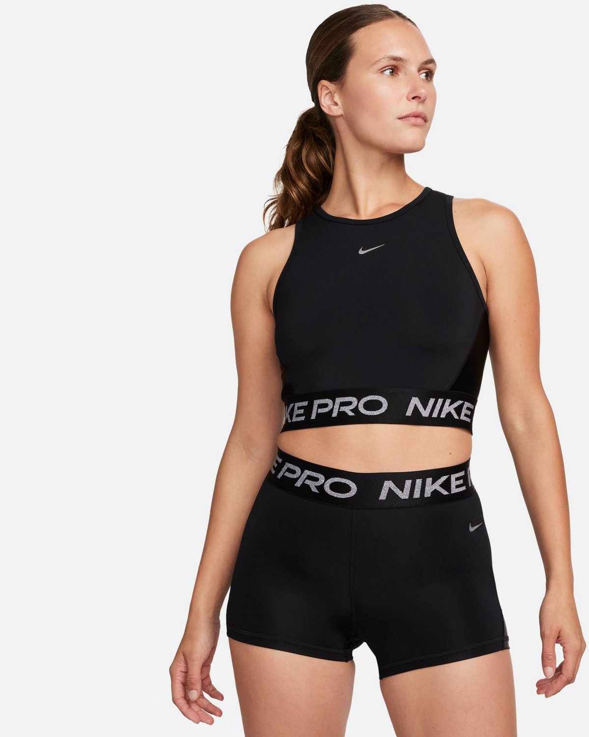 Nike Womens Dri-FIT Shine Cropped Tank Top