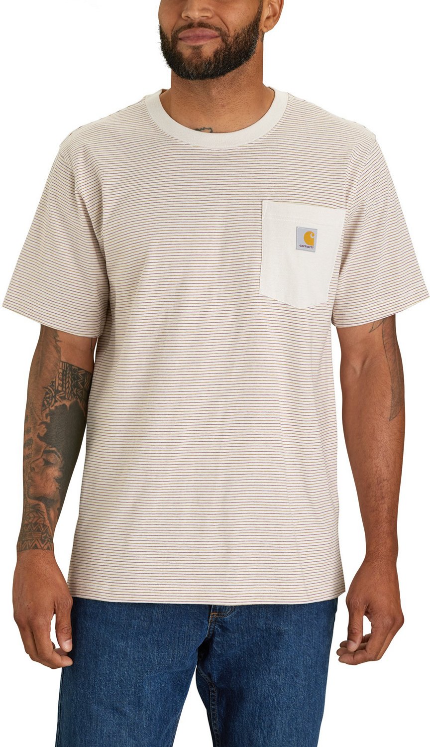Carhartt Mens Heavyweight Pocket Stripe Relaxed Fit T-shirt