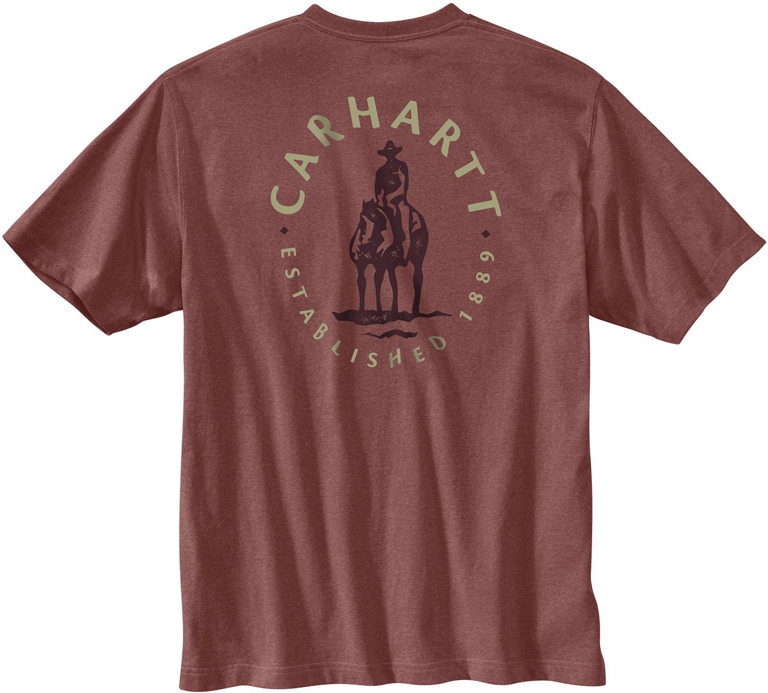 Carhartt Mens Montana Relaxed Fit Heavyweight Cowboy Graphic Pocket T-shirt