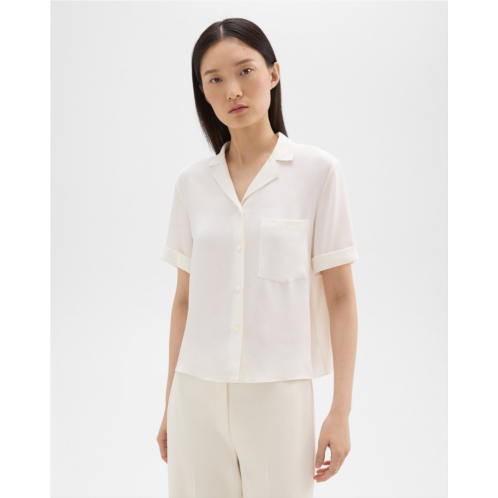 Theory Camp Shirt in Silk Georgette