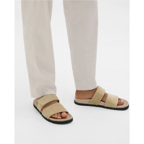 Theory Banded Slide Sandals in Suede