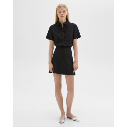 Theory Short-Sleeve A-Line Dress in Good Linen