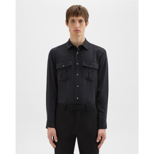 Theory Military Shirt in Fluid Twill