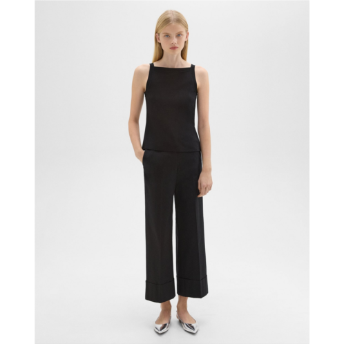 Theory High-Waist Cuff Pant in Organic Cotton