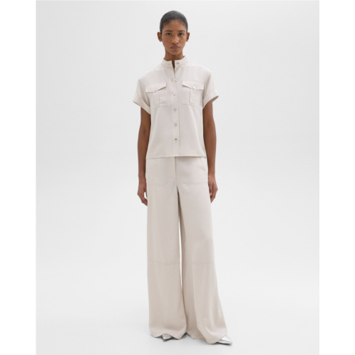 Theory Wide-Leg Carpenter Pant in Fluid Twill