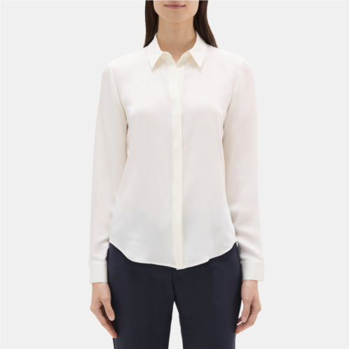 Theory Tailored Shirt in Silk Georgette
