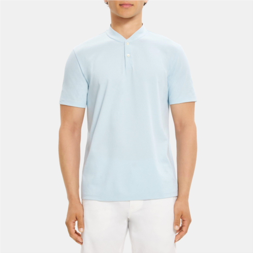 Theory Short-Sleeve Henley Tee in Pique Cotton