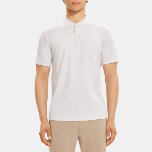 Theory Short-Sleeve Henley Tee in Pique Cotton