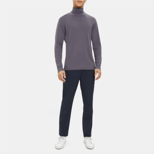 Theory Turtleneck Long-Sleeve Tee in Ribbed Pima Cotton
