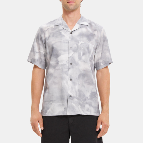 Theory Short-Sleeve Shirt in Cloud Print Lyocell