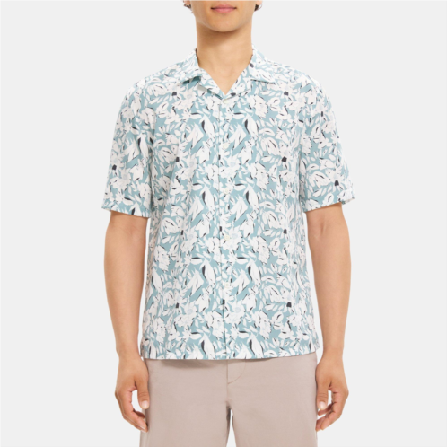 Theory Short-Sleeve Shirt in Floral Print Lyocell