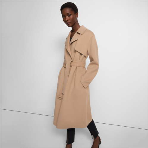 Theory Wrap Trench Coat in Double-Face Wool-Cashmere