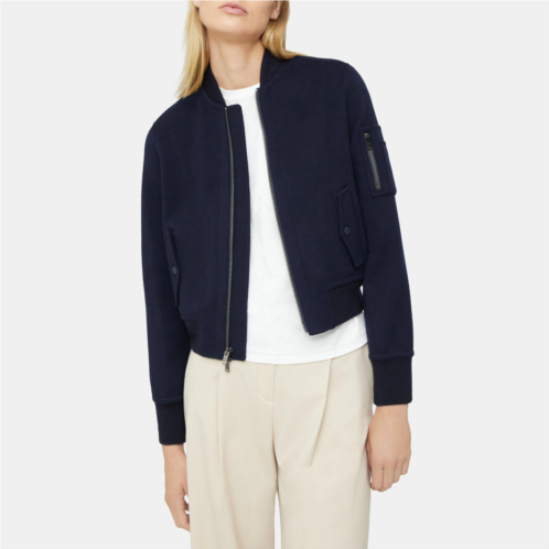 Theory Classic Bomber Jacket in Double-Face Wool-Cashmere
