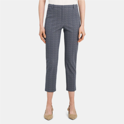 Theory Slim Cropped Pant in Printed Performance Knit