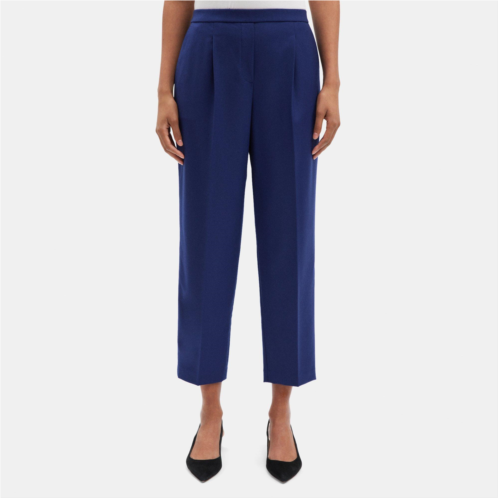 Theory Pleated Pull-On Pant in Wool Flannel