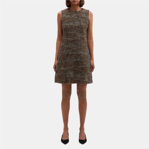 Theory Asymmetrical Shift Dress in Wool-Blend Tweed