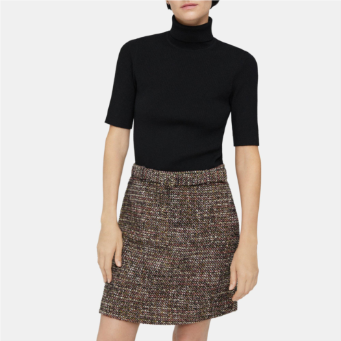 Theory Knit Combo Dress in Wool-Blend Tweed