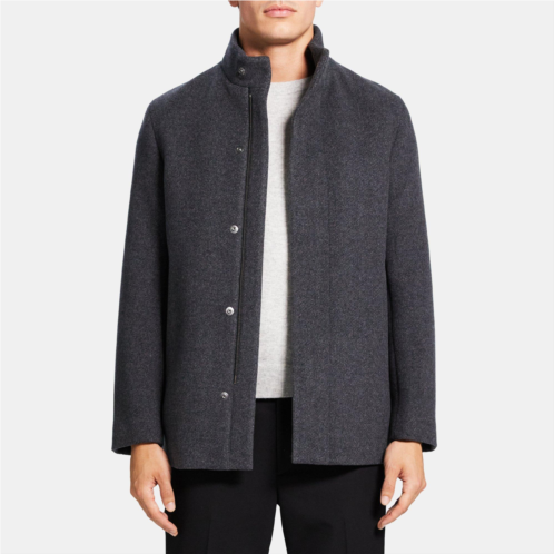 Theory Stand Collar Coat in Recycled Wool Melton