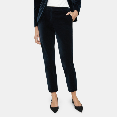 Theory Slim Cropped Pant in Stretch Velvet