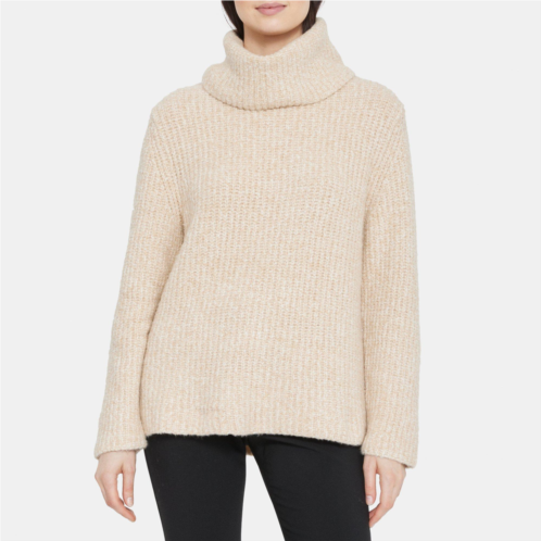 Theory Oversized Turtleneck in Cotton-Blend Boucle
