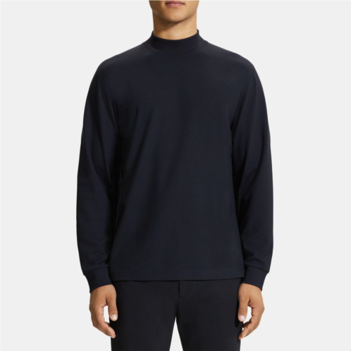 Theory Mock Neck Long-Sleeve Tee in Stretch Jersey