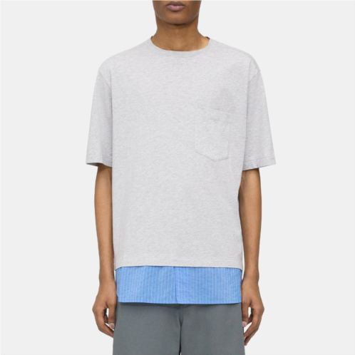 Theory Combo Tee in Cotton Jersey