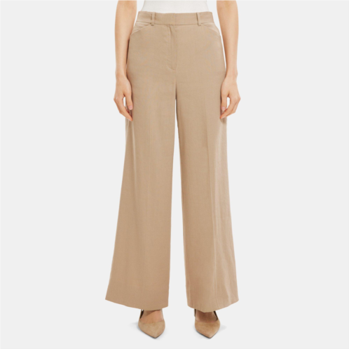 Theory Wide-Leg Pant in Linen-Blend