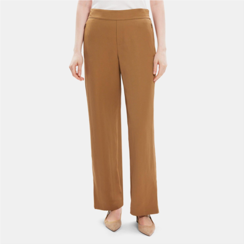 Theory Straight Pull-On Pant in Linen-Blend