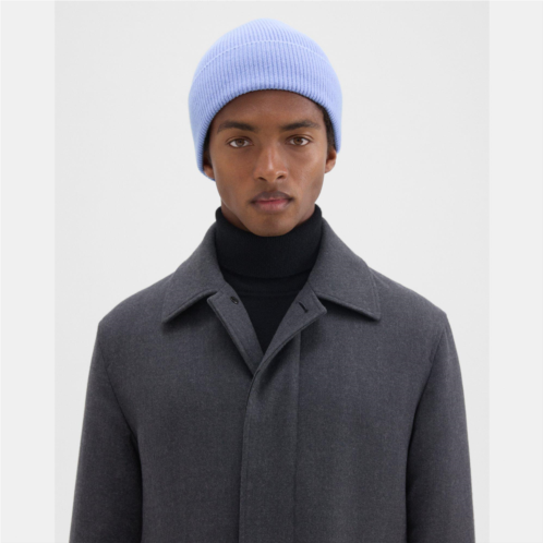 Theory Camden Beanie in Ribbed Cashmere