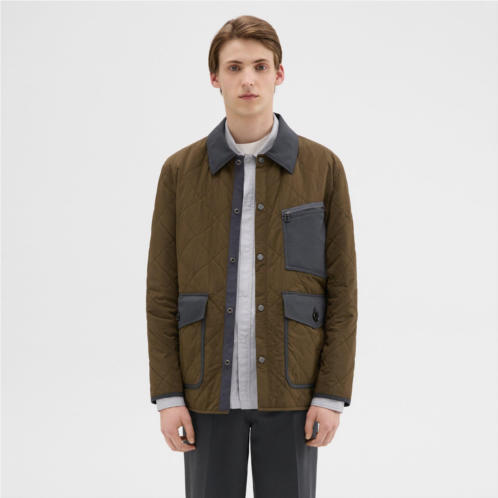 Theory Quilted Feather Nylon Barn Jacket