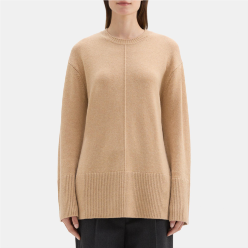 Theory Oversized Crewneck Sweater in Wool-Cashmere