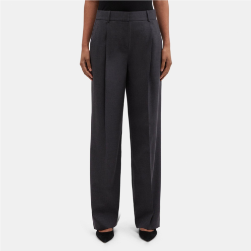 Theory Pleated Relaxed Pant in Stretch Wool